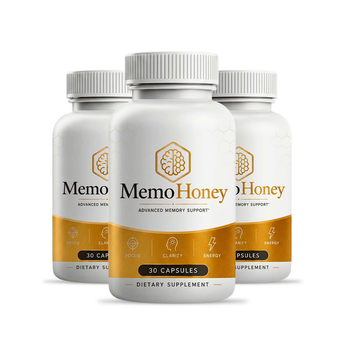 MemoHoney Advanced Memory Support — 3 Bottle Supply